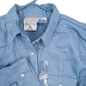 Rasco FR Work Shirt Womens Large Blue Western Cotton Flame Resistant CAT2